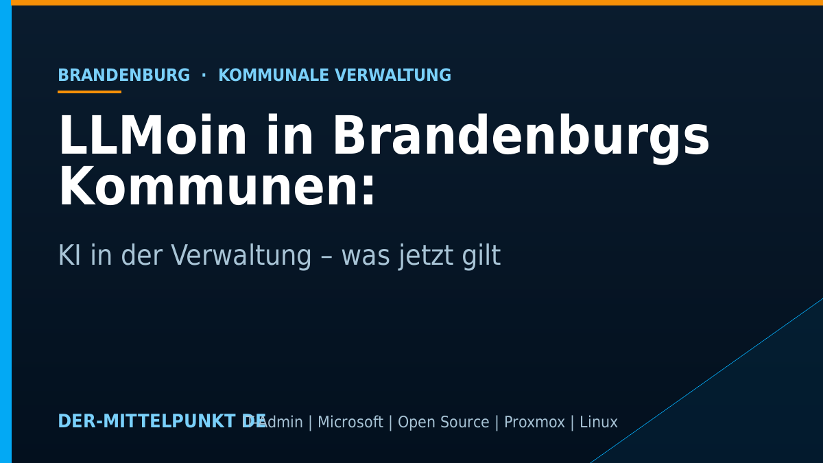 Titelbild: LLMoin in Brandenburgs Kommunen – KI in der Verwaltung, Fokus Land Brandenburg